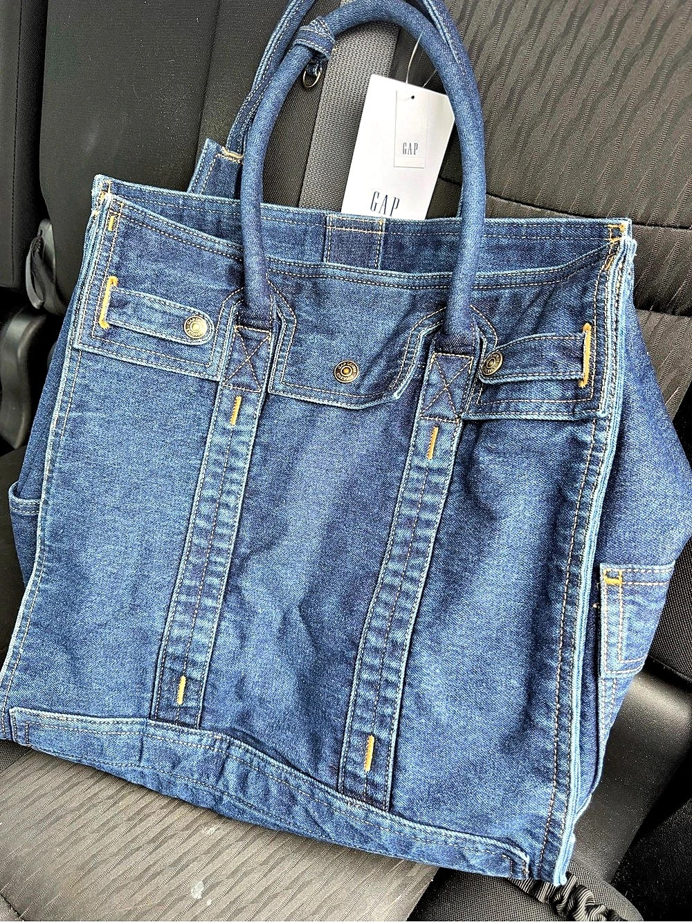 GAP Denim Five Pocket Tote Denim Tote Bag in Blue NWT large